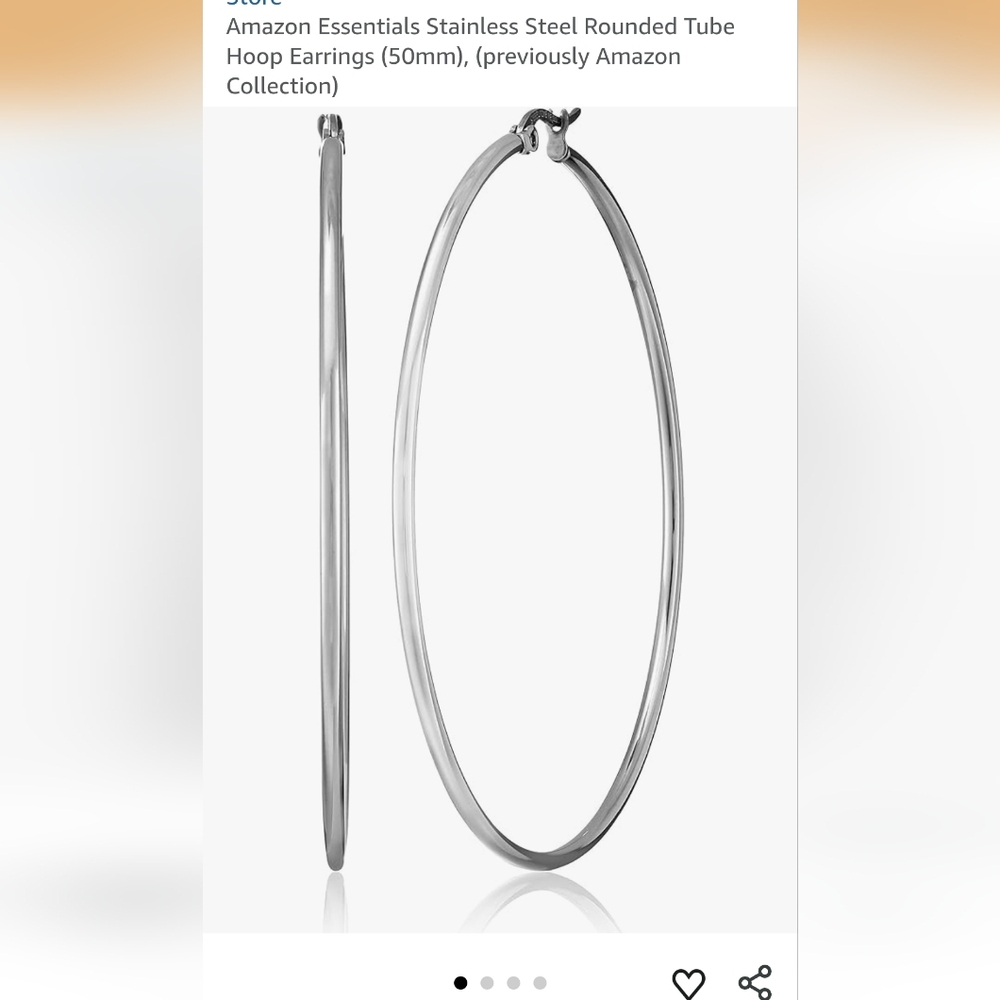 Large Stainless Steel Hoop Earrings...Free Smaller Set With Purchase
